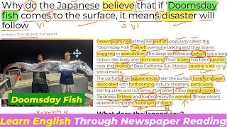 Learn English Through Newspaper Reading || Doomsday Fish News || English Reading Kaise Sikhe