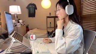 Study with me for 2 hours with keyboard ASMR  (50/10 Pomodoro)