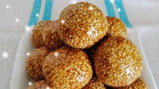 Til Gud Laddu / Sesame Brittle Recipe / Sesame Jaggery Sweet Balls - By Food Connection