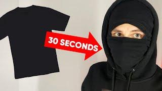 HOW TO MAKE A FACE MASK (BALAKLAVA) WITH A T-SHIRT IN 30 SECONDS / TWO WAYS