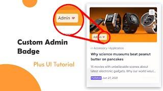 How to Change Admin Badge in Plus UI Template | Plus UI Tutorial ️