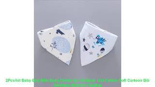 2Pcs/lot Baby Boy Bibs Burp Cloths for Children  Girl Cotton Soft Cartoon Bib Bandana Bibs for Feed