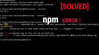 [解決済み] npm エラー!近くで解析中に JSON 入力が予期せず終了しました。