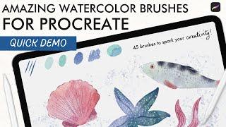 Amazing Watercolor Brushes for Procreate (quick demo of the brush set!)