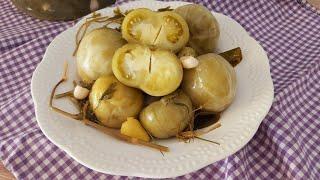 Pickled, barrel green tomatoes for the winter! The quick way to pickle green tomatoes!