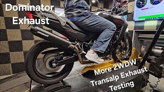 2WDW Transalp Exhaust Testing & Tuning (Full Dominator Exhaust)