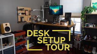 My Work From Home + Gaming Desk Setup 2021 | Standing Desk Office Tour