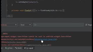 Android Studio Error | SearchView cannot be cast to android.widget.SearchView | ClassCastException