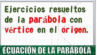 40. Ejercicios 1, 2 y 3 de la parábola con vértice en el origen.