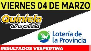 Resultados Quinielas Vespertinas de la Ciudad y Buenos Aires, Viernes 4 de Marzo