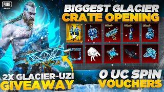 Glacier UZI Crate Opening | 2x Glacier Giveaway | 0 UC Spin Vouchers |PUBGM