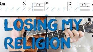 'Losing My Religion' Guitar Tutorial - Intro Melody + Chords + Strumming | R.E.M.