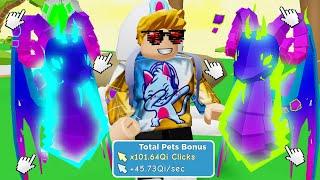 I Got a Full Team of Rainbow DINOSAUR Pets! x100Qi Power! - Roblox Clicker Simulator