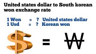 Dollar to won | won to Dollar | dollar to won | United states dollar to korean won exchange rate