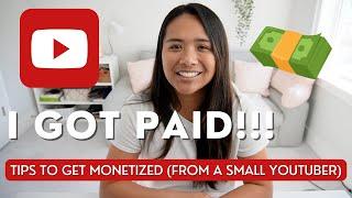 MY FIRST YOUTUBE PAYCHECK! How to get monetized on YouTube 2023