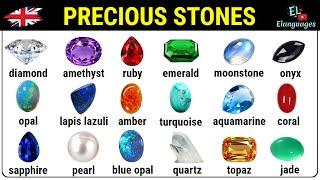 Precious stones, gemstones, jewels in English vocabulary with pictures - Learn English