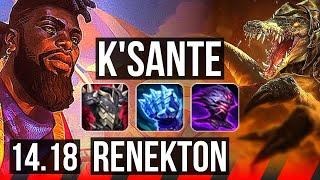 K'SANTE vs RENEKTON (TOP) | 5k comeback, 1400+ games | NA Challenger | 14.18