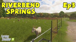 THE GOATS ARE IN | Riverbend Springs - Episode 3 | Farming Simulator 25