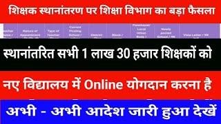 All the transferred 1 lakh 30 thousand teachers will have to join the new schools online, order i...