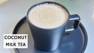 Fresh coconut millk with cocoa tea  | Easy Plant-Based Vegan Recipe