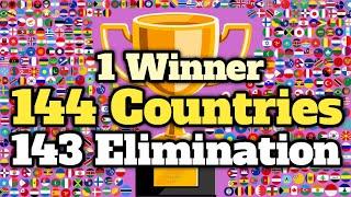 144 Countries & 143 Elimination Marble Race Tournament in Algodoo - World Marble Race