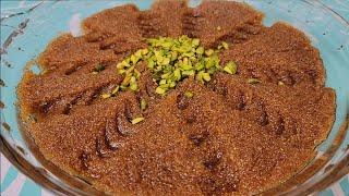 The sweetness of semolina is easy, delicious and quick to prepare, try it,  حلاوة السميد