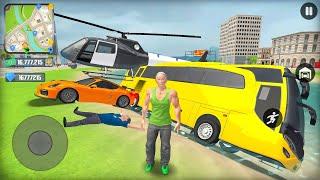 Helicopter Pilot Driving Coach Bus and Police Officer Car Chase Racing Simulator - Android Gameplay.