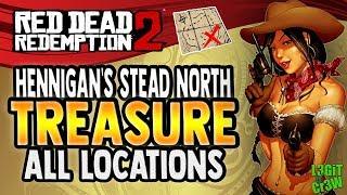  Red Dead Redemption 2 Online  HENNIGAN'S STEAD NORTH Treasure Map Location - All Locations  RDR2