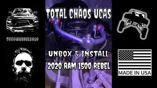 Total Chaos Fabrication UCAs 2020 Ram 1500 Rebel Unbox Install Upper Control Arms Uniball