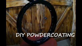 Powder coating a dirt bike wheel, DIY