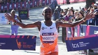 Abdi Nageeye of Netherlands wins the men's race at the New York City Marathon