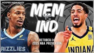 Memphis Grizzlies vs Indiana Pacers Full Game Highlights | Oct 14 | 2024-25 NBA Preseason