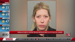 Woman accused of hosting teen sex parties returns to California to face civil charges