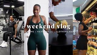 WEEKEND VLOG | CLEANING + HAIR + NAILS + ONER ACTIVE TRY ON HAUL