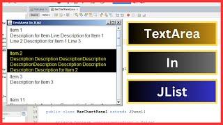 Java Tutorial: How to Add JTextArea inside JList In Java Netbeans  [WITH SOURCE CODE]