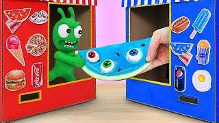 Pea Pea try Hot and Cold Food Vending Machine | Pea Pea Wonderland - Cartoon for kids