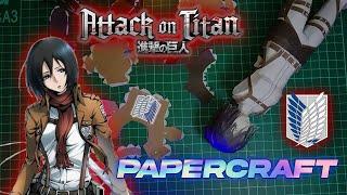 How to  make Mikasa Ackerman action figure from paper ( Time lapse build papercraft )