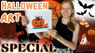 Super Cute Halloween Drawing Tutorial || Art with Alyssa