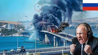 1 Minute Ago, US F-117 Stealth Bomber Drops 7 Tonne Bomb on Crimean Bridge as Russian Troops Pass by