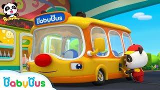 Baby Panda's School Bus is Out of Gas | Gas Station Attendance | Kids Role Play | BabyBus