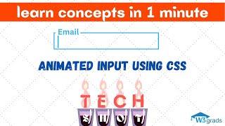 Create Animated Input Using CSS | Tech Shot | W3grads