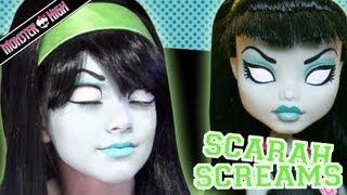 Scarah Screams Monster High Doll Costume Makeup Tutorial for Cosplay or Halloween ComicCon 2012