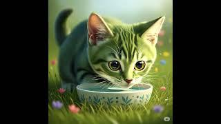 I'm thirsty #Greenie #cat #cutecat #greeniecat #greencat