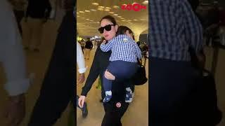 Kareena Kapoor's son Jeh CUDDLES with her at the airport #shorts #kareenakapoor #jehalikhan