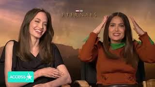 Salma Hayek making Angelina Jolie laugh and giggle short compilation