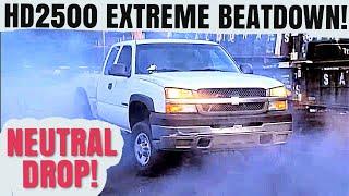 Stuntman Drives A 2003 HD2500 Silverado 6.0 LS Like it's Stolen! Neutral Drop!