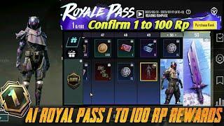 New A1 Royal Pass RP 1 To 100 Rewards Leaks | Pubg Mobile 1 to 100 Rp Rewards