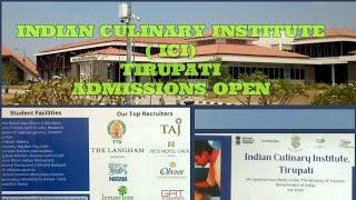 HOTEL MANAGEMENT ADMISSION AT INDIAN CULINARY INSTITUTE, TIRUPATI