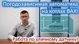 Погодозависимая автоматика, работа котла по уличному датчику.