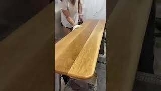 One of my favorite builds to date…White oak sofa table with a woven shelf